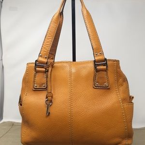 FOSSIL BRITISH TAN GENUINE LEATHER SATCHEL